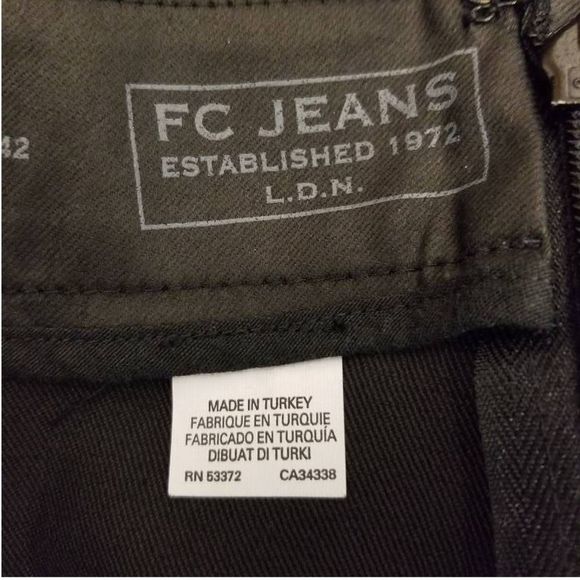 FC Jeans Pencil Skirt Black Back Slit Zipper Slash - Picture 7 of 8